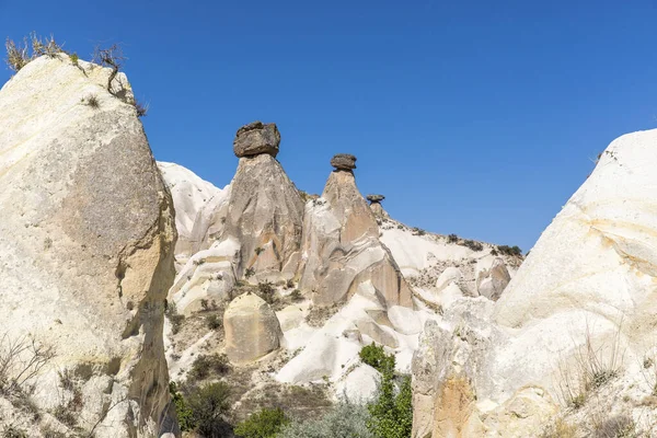 Καππαδοκία Στην Τουρκία Τους Τρεις Όμορφους Ηφαιστειακούς Σχηματισμούς Τρεις Όμορφες — Φωτογραφία Αρχείου