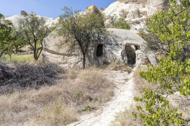 Türkiye 'de üç güzel volkanik oluşumu, üç güzel Kapadokya, Türkiye.