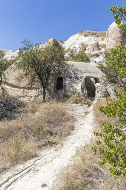 Türkiye 'de üç güzel volkanik oluşumu, üç güzel Kapadokya, Türkiye.