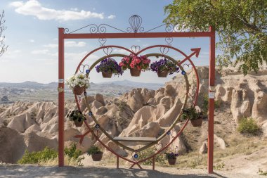 Türkiye 'de üç güzel volkanik oluşumu, üç güzel Kapadokya, Türkiye.