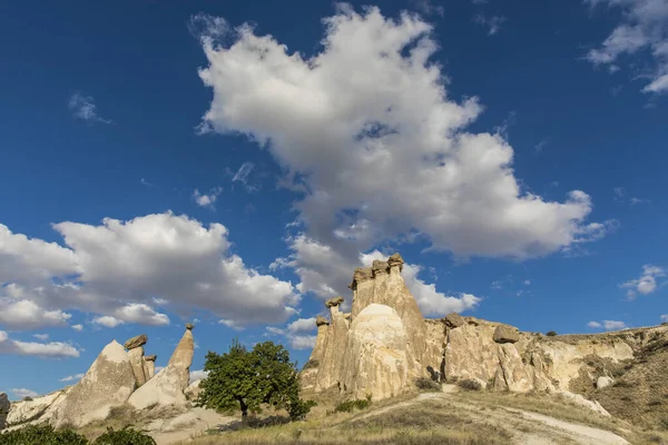 Vulkanische Tuffsteinformationen Türkischen Kappadokien Nevsehir Türkei — Stockfoto