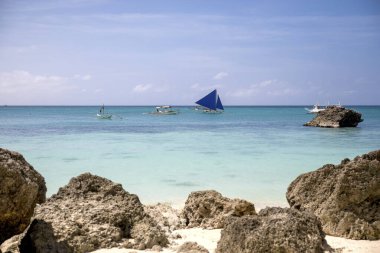 Filipinler, Boracay adasındaki beyaz plaj.