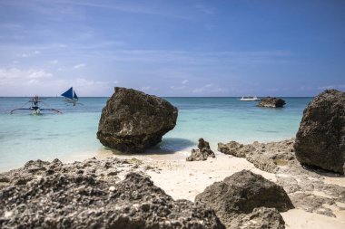 Filipinler, Boracay adasındaki beyaz plaj.