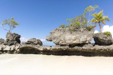 Beyaz plaj, Boracay Adası, Filipinler.