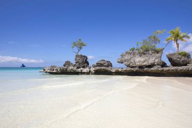 Beyaz plaj, Boracay Adası, Filipinler.