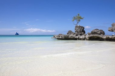 Beyaz plaj, Boracay Adası, Filipinler.