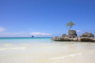 Beyaz plaj, Boracay Adası, Filipinler.