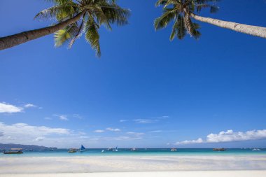 Beyaz plaj, Boracay Adası, Filipinler.