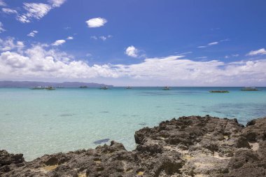 Beyaz plaj, Boracay Adası, Filipinler.