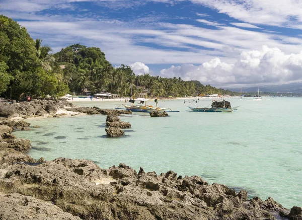 Bílá Pláž Ostrov Boracay Filipíny — Stock fotografie