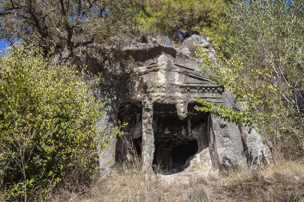 Dädalus Felsengrab Truthahn Der Stadt Fethiye Türkei — Stockfoto