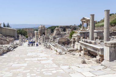Eski şehrin kalıntıları olan ephesus hindi..