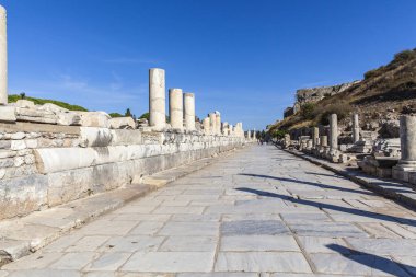 Eski şehrin kalıntıları olan ephesus hindi..