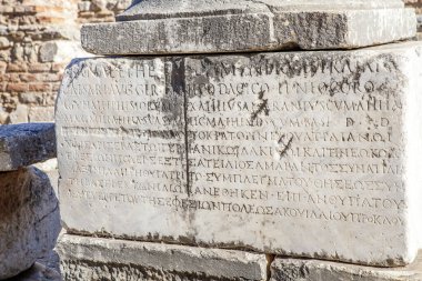 Eski şehrin kalıntıları olan ephesus hindi..