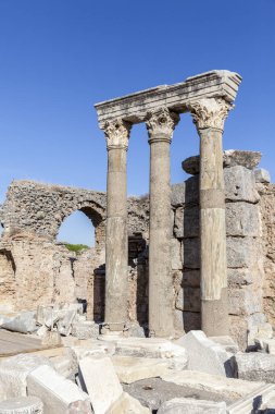 Eski şehrin kalıntıları olan ephesus hindi..