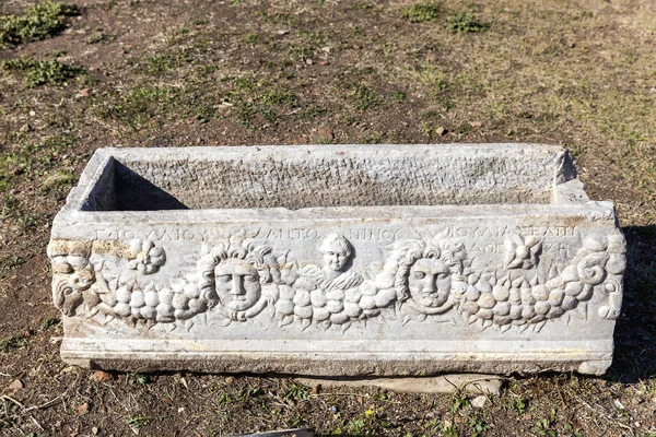 Efes Antik Şehrinde Mezarlık Taşmezarı — Stok fotoğraf