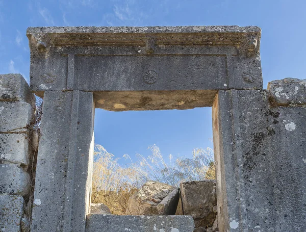 ドドゥルガの村からシドマの古代都市 トルコのムグラ フェティエ — ストック写真