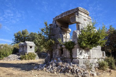 Dodurga köyünden antik Sidyma şehri. Fethiye, Mugla, Türkiye 'de.