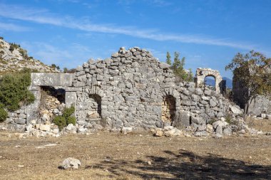 Dodurga köyünden antik Sidyma şehri. Fethiye, Mugla, Türkiye 'de.