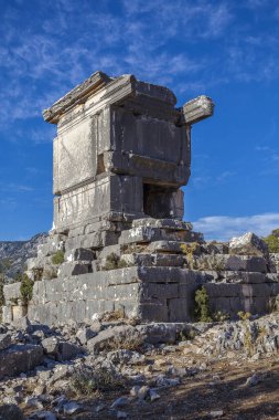 Dodurga köyünden antik Sidyma şehri. Fethiye, Mugla, Türkiye 'de.