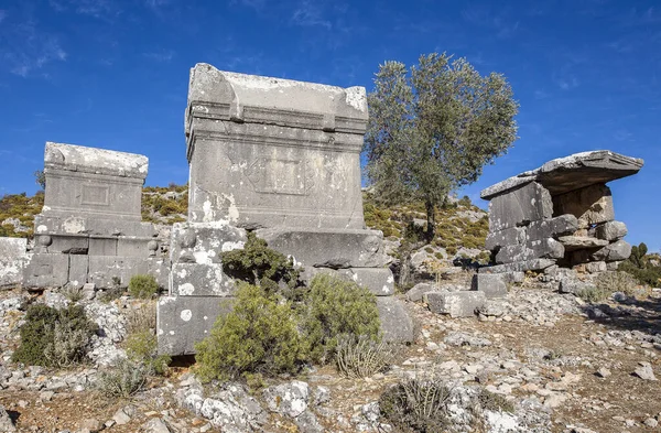 Antigua Ciudad Sidyma Del Pueblo Dodurga Fethiye Mugla Turquía — Foto de Stock