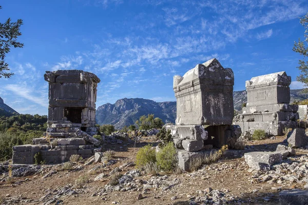 Antigua Ciudad Sidyma Del Pueblo Dodurga Fethiye Mugla Turquía — Foto de Stock