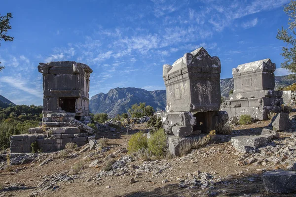 Antigua Ciudad Sidyma Del Pueblo Dodurga Fethiye Mugla Turquía — Foto de Stock