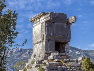 Dodurga köyünden antik Sidyma şehri. Fethiye, Mugla, Türkiye 'de.