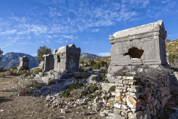 Antigua Ciudad Sidyma Del Pueblo Dodurga Fethiye Mugla Turquía — Foto de Stock