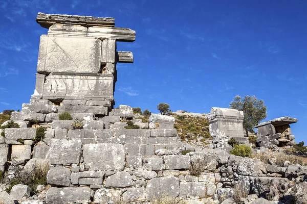 Antigua Ciudad Sidyma Del Pueblo Dodurga Fethiye Mugla Turquía — Foto de Stock