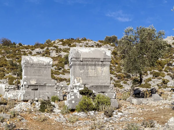 Antigua Ciudad Sidyma Del Pueblo Dodurga Fethiye Mugla Turquía —  Fotos de Stock