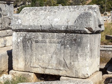 Patara antik kenti Antalya, Türkiye 'deki lahit kalıntıları.
