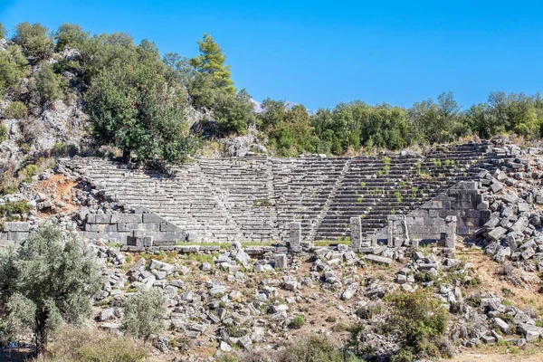 Teater Den Antika Staden Pinara Fethiye Turkiet — Stockfoto