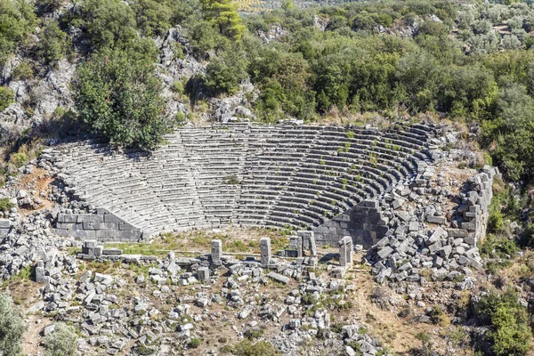 Teater Den Antika Staden Pinara Fethiye Turkiet — Stockfoto
