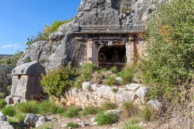 Nekroplis, kekova ve hindi içeren Lycian lahitleri..