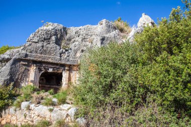 Nekroplis, kekova ve hindi içeren Lycian lahitleri..