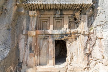 Myra antik kentinde taş mezarları, Demre, Antalya, Türkiye.
