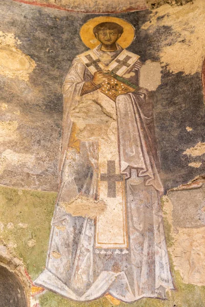 Frescă Veche Peretele Bisericii Nicolae Demre Antalya Turcia — Fotografie, imagine de stoc