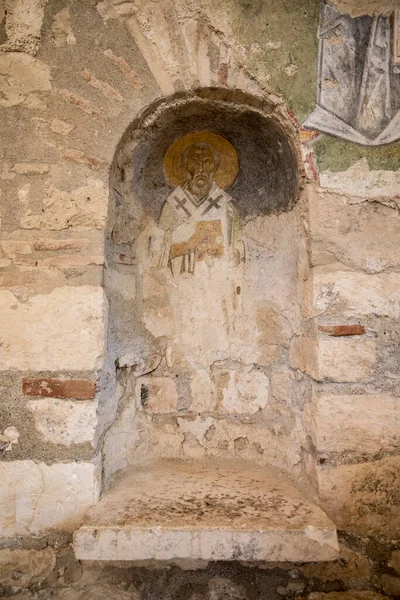 Fresco Velho Parede Igreja São Nicolau Demre Antalya Turquia — Fotografia de Stock