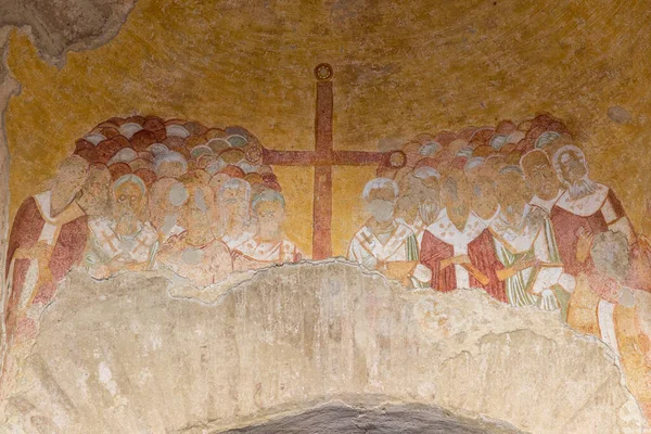 Frescă Veche Peretele Bisericii Nicolae Demre Antalya Turcia — Fotografie, imagine de stoc