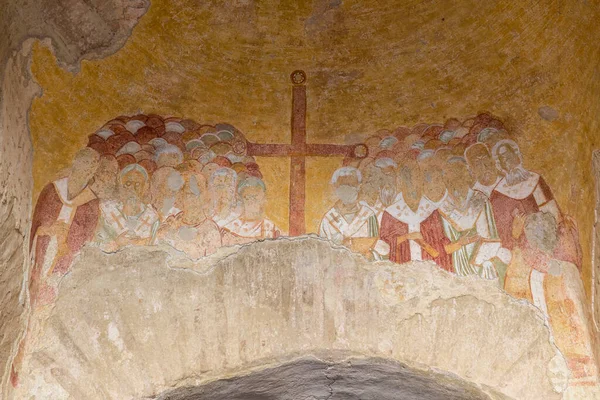 Стара Фреска Стіні Церкви Святого Миколая Демре Анталія Туреччина — стокове фото
