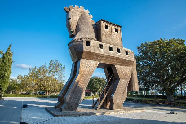 Symbolpferd Der Antiken Stadt Troja Der Türkei — Stockfoto