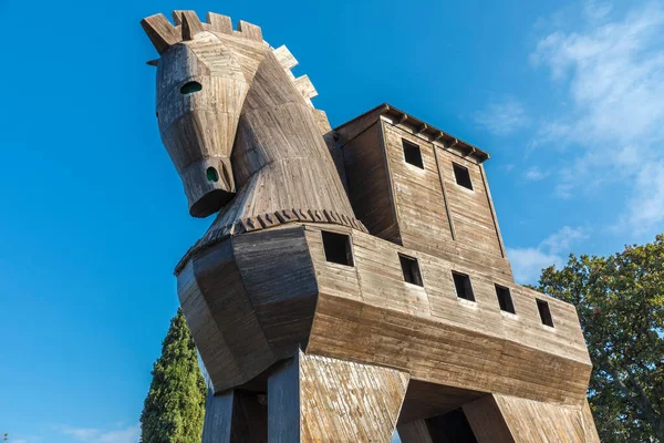 Symbolpferd Der Antiken Stadt Troja Der Türkei — Stockfoto