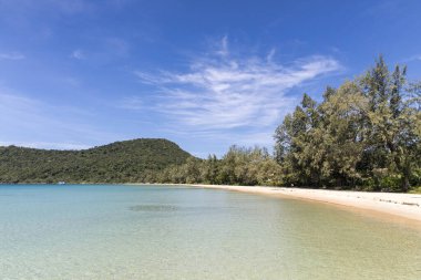  Tembel plaj, koh rong samloem adası, Sihanoukville, Kamboçya.