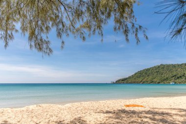  Tembel plaj, koh rong samloem adası, Sihanoukville, Kamboçya.