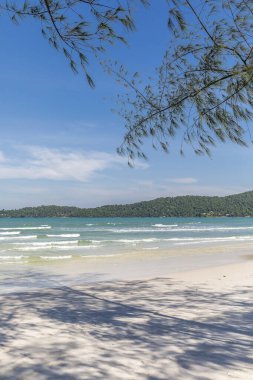 Saracen Körfezi Sahili, Koh rong Samloem Adası, Sihanoukville, Kamboçya.
