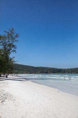 Saracen Körfezi Sahili, Koh rong Samloem Adası, Sihanoukville, Kamboçya.
