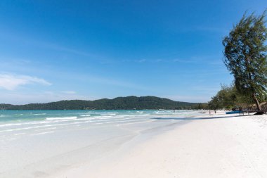 Saracen Körfezi Sahili, Koh rong Samloem Adası, Sihanoukville, Kamboçya.