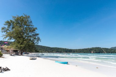 Saracen Körfezi Sahili, Koh rong Samloem Adası, Sihanoukville, Kamboçya.