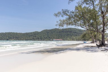 Saracen Körfezi Sahili, Koh rong Samloem Adası, Sihanoukville, Kamboçya.